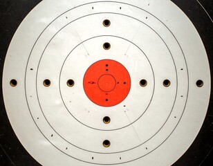 Archery target with hits