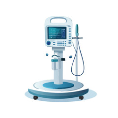 Ventilator machine for artificial lung ventilation in healthcare. Medical equipment illustration.