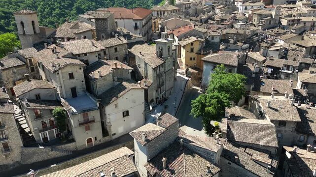 Italy, July 2, 2025 &mdash; Scanno, a picturesque medieval village in Abruzzo with stone houses, narrow alleys, mountain backdrop, and authentic charm, rich in culture and scenic beauty.
