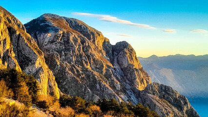 Lovcen mountain peaks on a sunny day.
