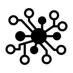 Neural Networks Semi Solid Vector Icon
