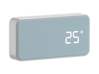 Modern digital thermostat showing 25 degrees.