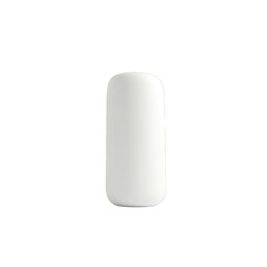 Blank, white cylindrical object against a black background.