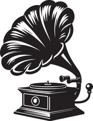 vintage gramophone silhouette icon simple vector design