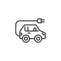 Electric car line icon