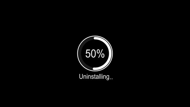 Minimal Circular Progress Bar Animation &ndash; Uninstalling UI Concept