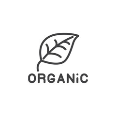 Organic certified line icon