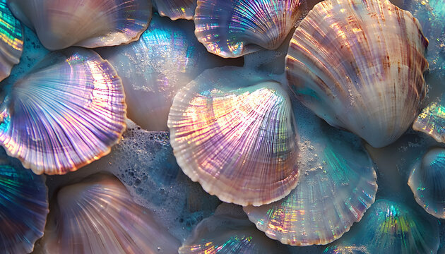 Madreperla: Texture di conchiglie iridescenti