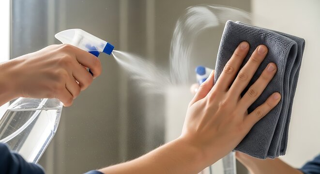 Effortless cleanliness: Maintaining a pristine surface with spray and microfiber cloth technique
