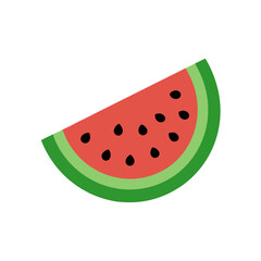 watermelon fruit slice or cross section with seeds vector illustration