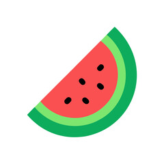 watermelon fruit slice or cross section with seeds vector illustration
