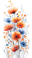Artistic Flower Arrangement in Watercolor Style.
