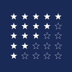 American star rating vector icon