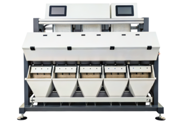 Industrial agricultural color sorting machine isolated with transparent background