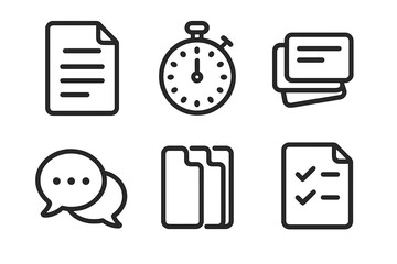 Documents, timer, and checklists illustrate productivity tools for efficient work and organization during a task or project at an office setting