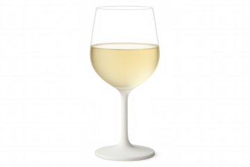 White wine glass gleaming against transparent backdrop, capturing refined elegance for design and festive compositions