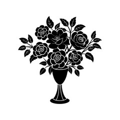 wedding floral centerpiece silhouette vector art