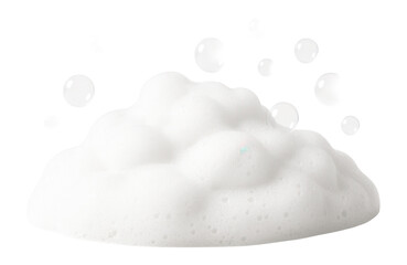 White soap foam with bubbles representing hygiene and freshness.