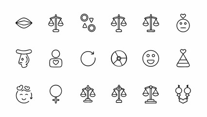 Equality Balance Line Art – Minimal Scales with Equal Sign in the Center