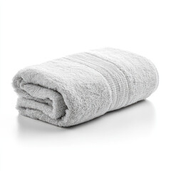 Soft folded terry towel isolated on white background for comfort