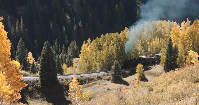 Cumbres and Toltec Rolling By Fall Colors