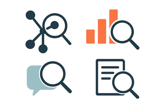 Visual representation of data analysis tools used for researching trends and patterns in various fields