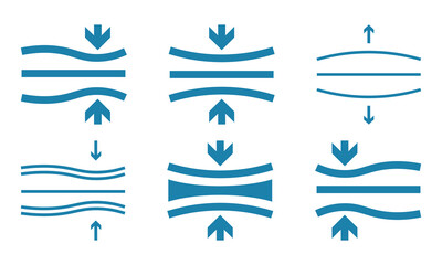 Naklejka premium Compress vector icon symbol. illustration sign collection.