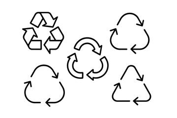 Various recycling symbols displayed in a clean, minimalistic design highlighting the importance of sustainability practices