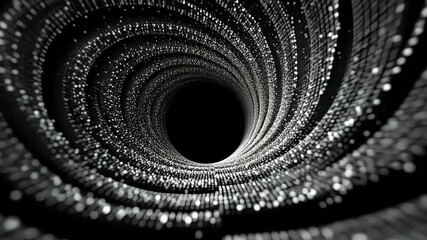 Futuristic digital vortex swirling with shimmering data points and glowing particles - Powered by Adobe