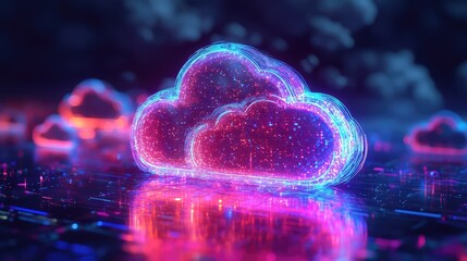 app illuminating cloud download icon