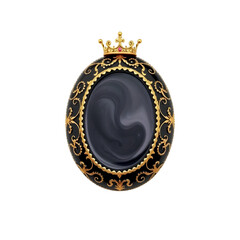 Fototapeta premium Purple dessert with a gold crown and mirror finish