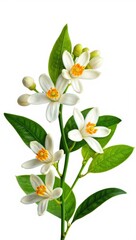 Fototapeta premium A vibrant bouquet of pink and white lily blossoms with green leaves blooms beautifully in a summer garden