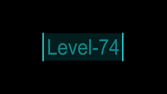 Digital Progress Bar Animation Showing Level 74 Achievement
