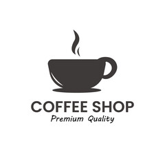 Coffee cup and smoke icon. with flat color style.