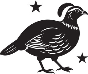 Fototapeta premium northern bobwhite quail vector silhouette, northern bobwhite quail clipart vector
