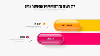 Visual Analysis Presentation Design Vector Illustration. Financial Overview 2 Element Diagram Slideshow Template. Advertising Performance Two Option Infographic Frame Layout.