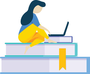 vector illustration of online education