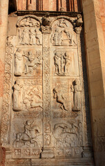 Relief Panels of the Basilica of San Zeno in Verona, Italy – Adam and Eve and Theoderic the Great
