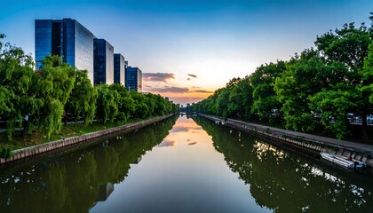 Fototapeta premium City canal at dawn