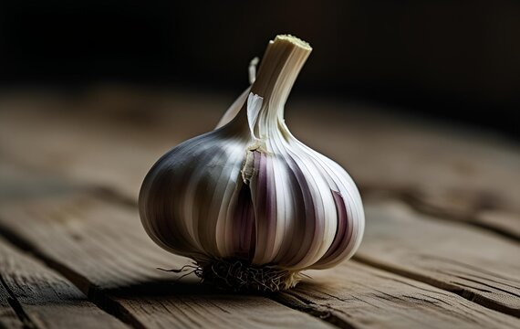 A close-up of one garlic on the table