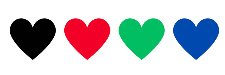 Set of hearts icons, hearts icon set. Hearts sign set, heart symbol set, 