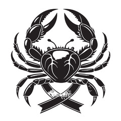 black cancer Silhouette Vector, High Quality Illustration on White Background