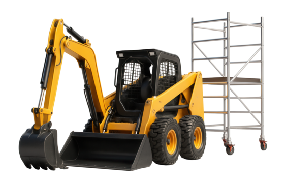 Range of construction equipment for rental, essential for building projects and site management.