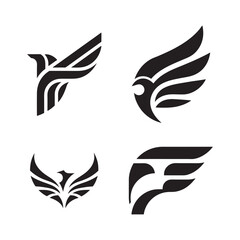 Fototapeta premium Soaring Falcon Silhouette Emblem Logo Design