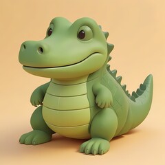 Fototapeta premium Serene Alligator on Vibrant Yellow Surface