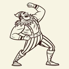 Fototapeta premium Vintage Circus Strongman Illustration – Retro Performer Artwork