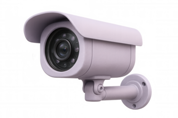 Security camera monitoring area, high-resolution 3d rendering, transparent background, emphasizing surveillance technology