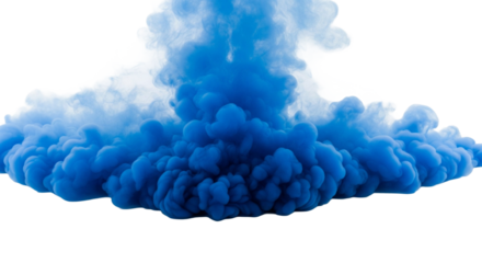 Dichter blauer Rauch-Effekt am Boden – transparenter PNG-Ausschnitt