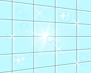 Bubbles on a bathroom wall. Shiny bathroom tiles. Editable strokes.