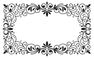 Ornate Frame Design Flourishes and Swirls A Decorative Vintage Border for Invitations and Elegant Design Elements